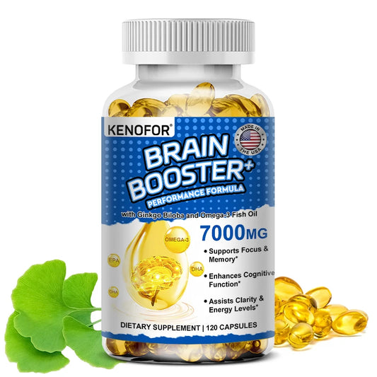 Brain Booster+: Ginkgo, Omega-3 DHA & EPA for Mind & Heart Health