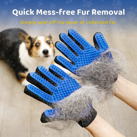 Pet Grooming Glove – Hair Remover & Massage Mitt for Cats & Dogs