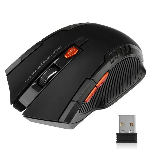 2.4G Wireless 6-Button Gaming Mouse – 1600DPI USB Optical for PC/Laptop